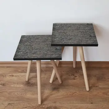 Set tavolinash ndihmëse, dy pjesë, ngjyrë antracit, Skye Decor, 2Shp329