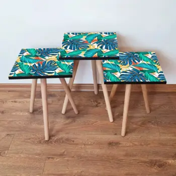 Set tavolinash të vendosshme, 3 copë, Skye Decor, shumëngjyrëshe, 3Shp252