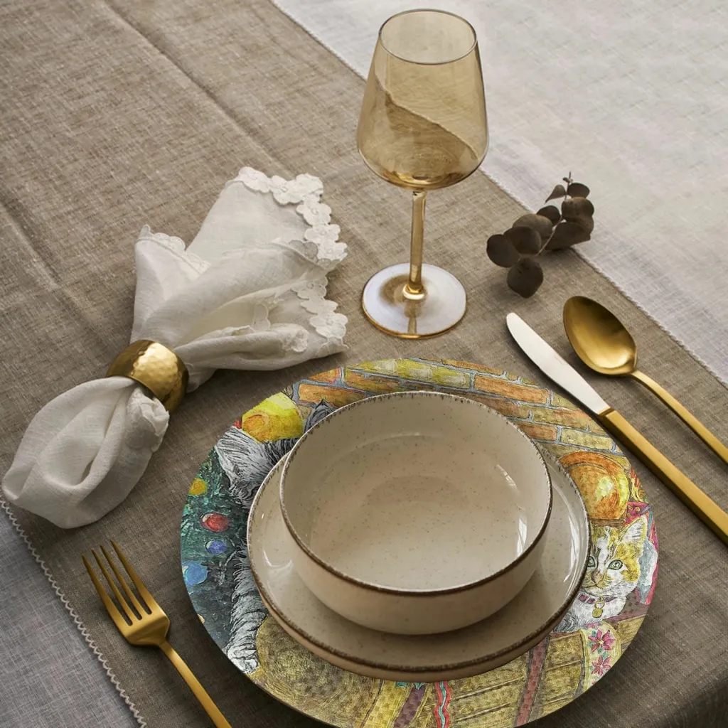 Nënshtrat tavoline Hermia Concept, shumëngjyrësh, set prej 4 copësh, 37cm - 3