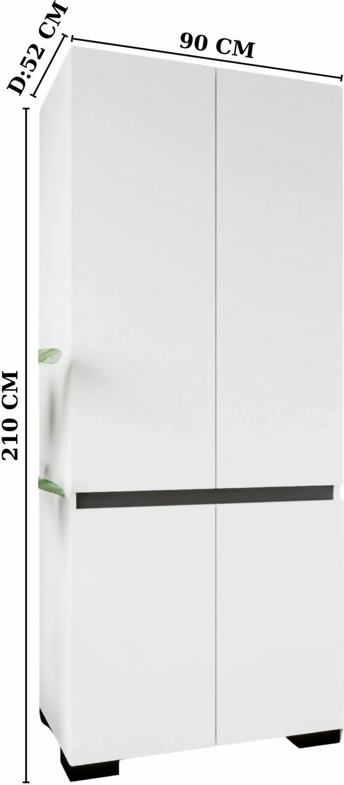 Dollap Skye Decor, Floransa 90, i bardhë, antracit v2 - 5