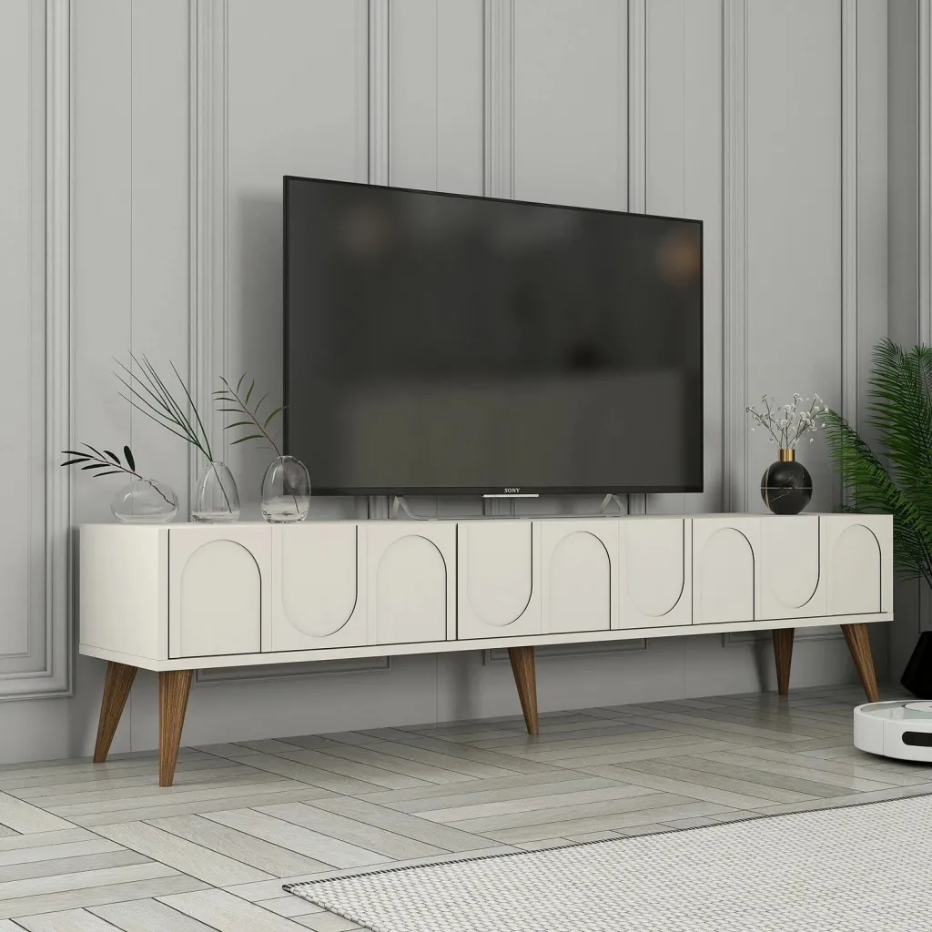Komodë TV Skye Decor, Lyon 44, krem dhe arre - 3