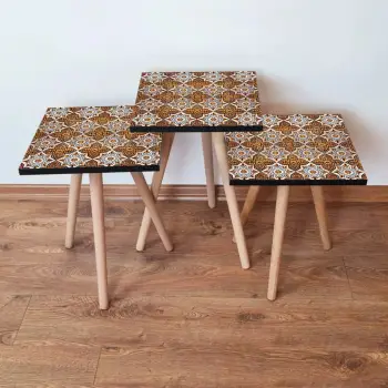Set tavolinash të vendosshme, Skye Decor, 3Shp52, portokalli, 3 copë