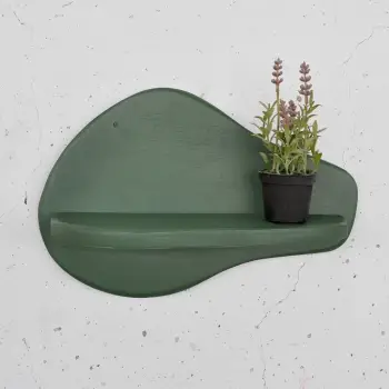 Raft dekorativ muri prej druri, ngjyrë e gjelbër, Skye Decor, Meh220