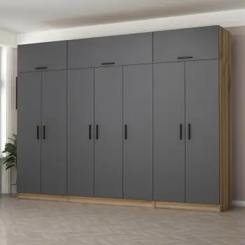 Dollap garderobe Skye Decor, anthracite & dore, Minar Kale - 7722