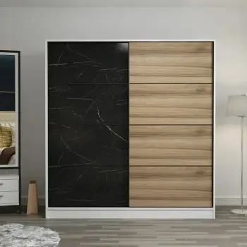 Dollap Skye Decor, ngjyrë bardhë e zi, Kale - 7157