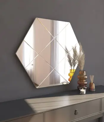 Pasqyrë dekorative Argyle, e bardhë, Skye Decor, 70x60x2.2cm