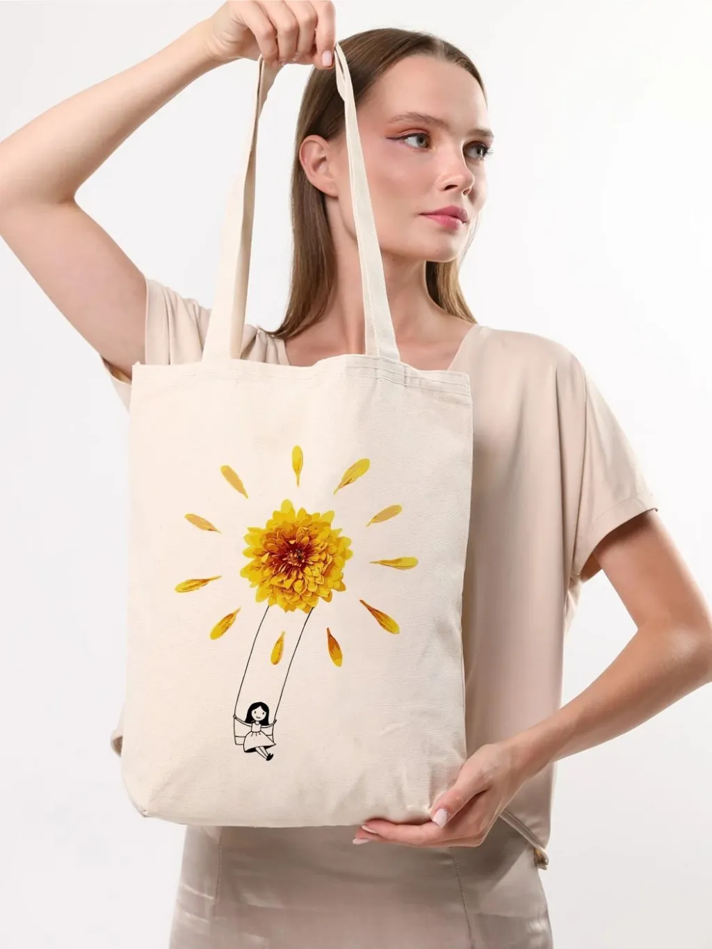 Tote bag Zoozie Bags, krem, 35x40x8cm - 1