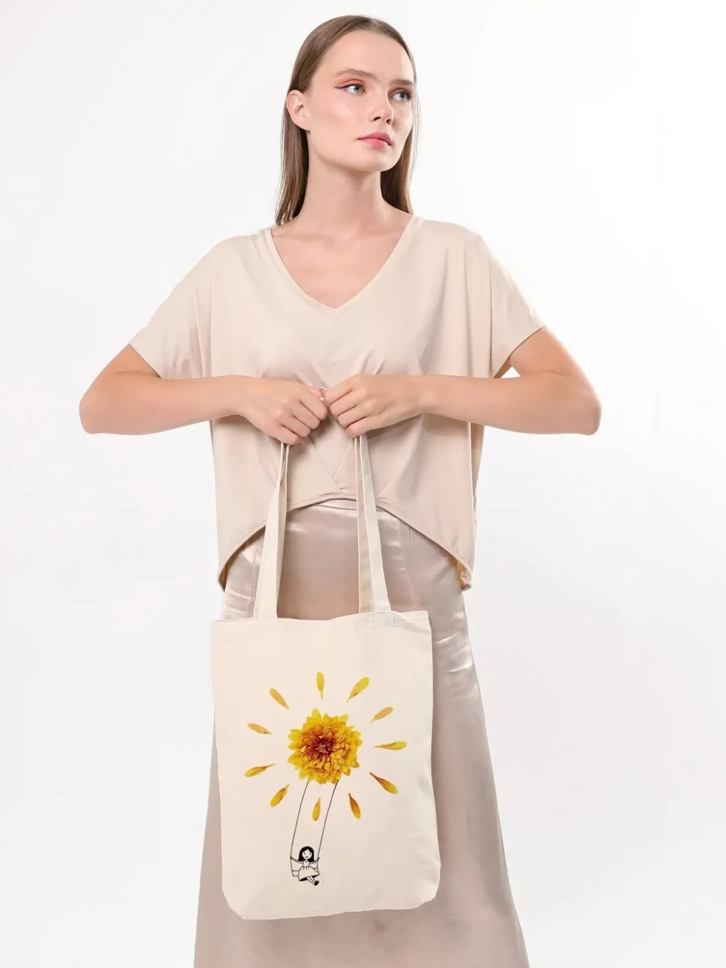 Tote bag Zoozie Bags, krem, 35x40x8cm - 4