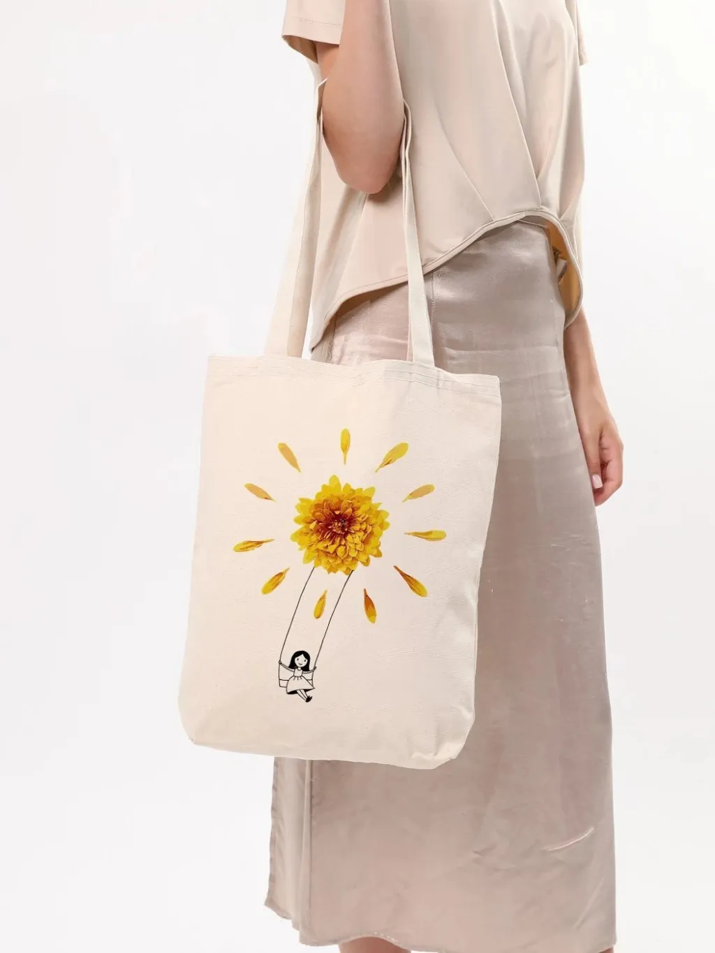 Tote bag Zoozie Bags, krem, 35x40x8cm - 5