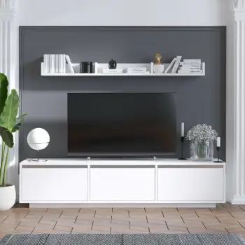 Komodë TV Skye Decor, Prag, e bardhë