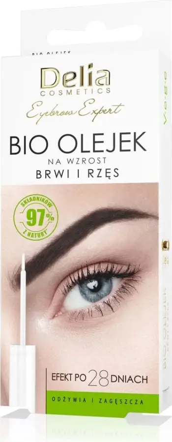 Vaj për vetulla dhe qerpikë Delia Eyebrow Expert Bio Oil, 1 copë, vegan, transparent