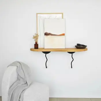 Raft muri Skye Decor, ngjyrë e zezë dhe lis