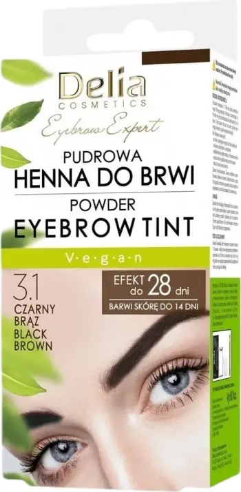 Pudër henna për vetulla Delia Eyebrow Expert 3.1, 4 g, kafe e errët