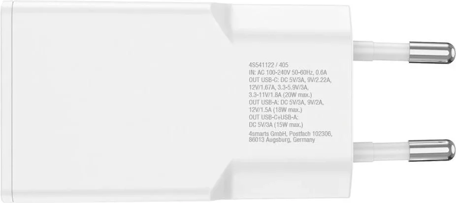 Karikues universal 4smarts 541509, 20W, 1.5m, Type-C në Type-C, i bardhë - 3