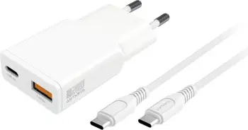 Karikues universal 4smarts 541509, 20W, 1.5m, Type-C në Type-C, i bardhë