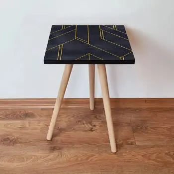 Tavolinë anësore, ngjyrë navy blue dhe ari, Skye Decor, Shp156