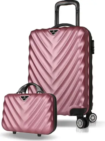 Set valixhesh (2 copë), ngjyrë rozë e artë, Zoozie Bags, 7323