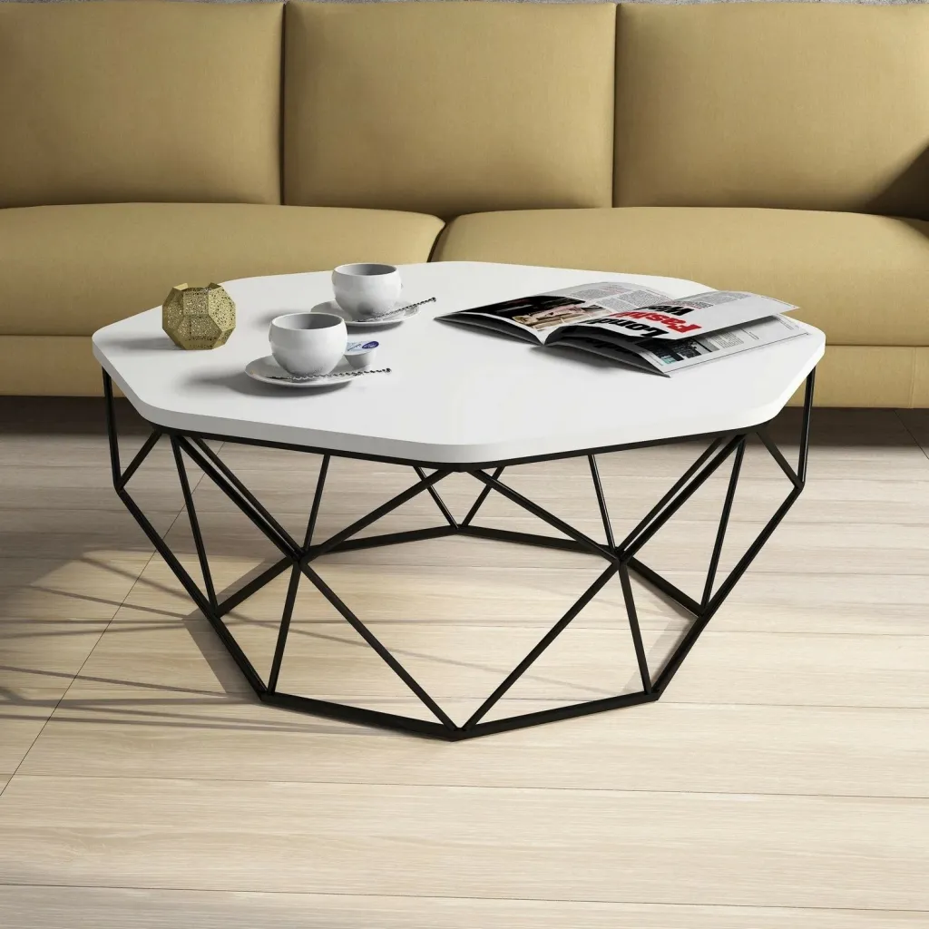 Tavolinë kafeje Skye Decor, Diamond, e bardhë - 1