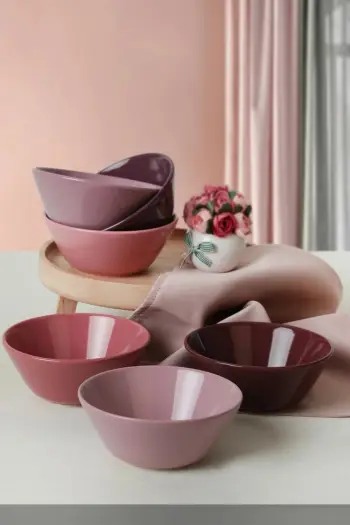 Set tasash qeramike, 6 copë, ngjyrë vjollcë, Hermia Concept, ST142306F18XA000000MAKA500