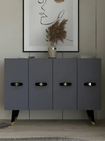 Konsol Skye Decor, Quart V, ngjyrë ari dhe antracit