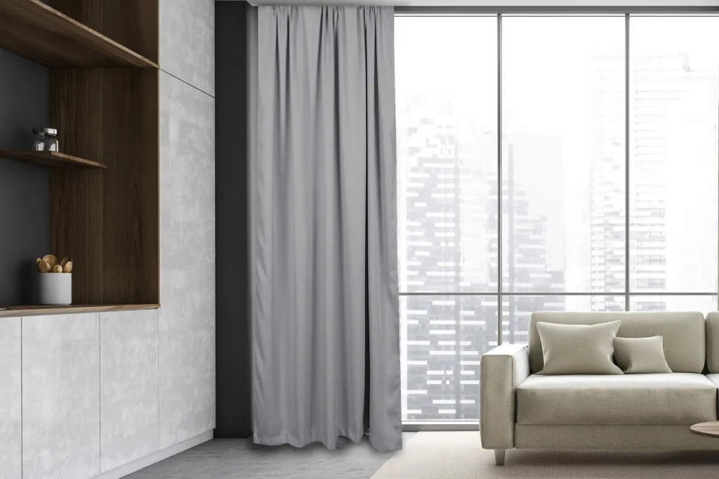 Perde ngjyrë gri e çelët, Aberto Design, 140x250cm - 1