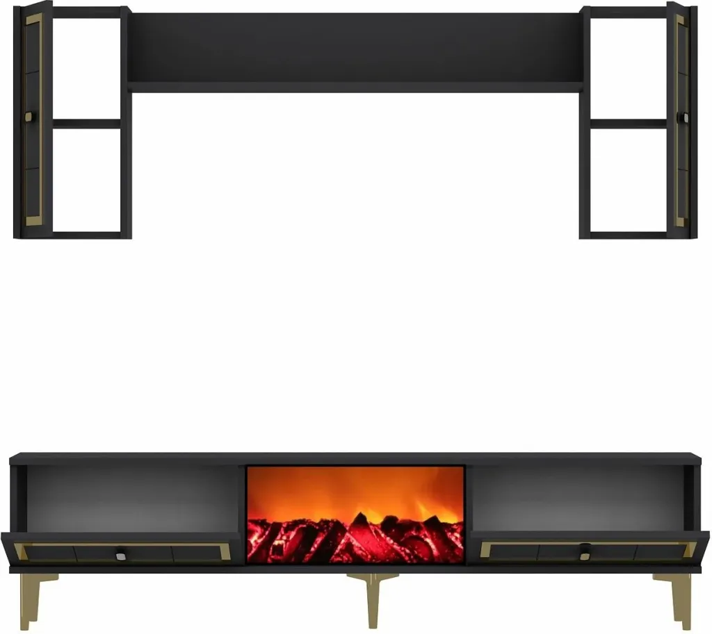Komodë TV Skye Decor, me oxhak Orion, anthracite, ari - 5