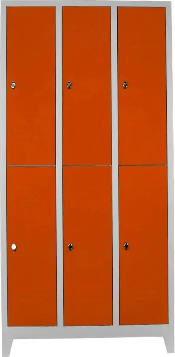 Dollap locker për depo, ngjyrë gri-portokalli, Skye Decor, Js1025Tu