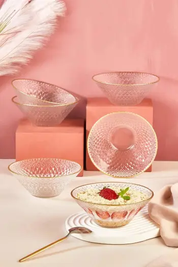 Set tasash prej xhami (6 copë), Hermia Concept, Fugi, transparent, 15cm
