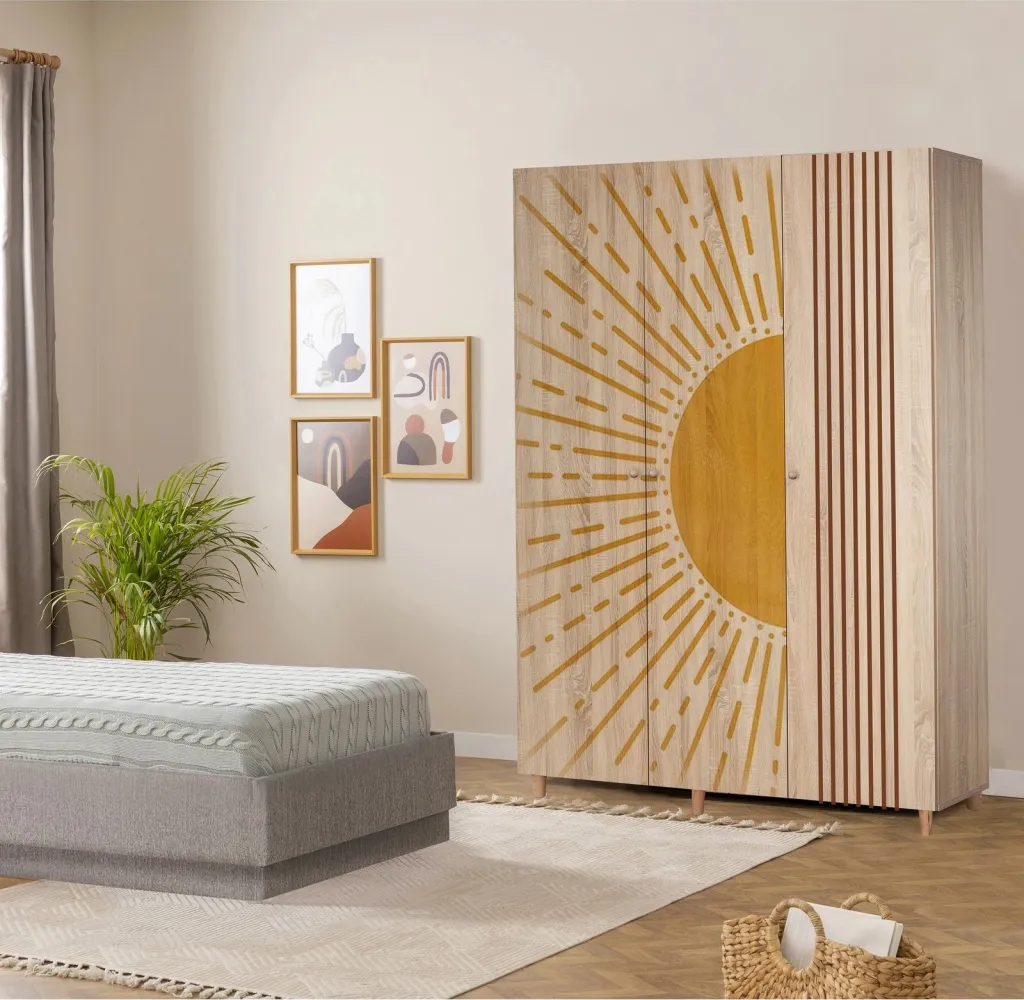 Dollap Lena 3, ngjyrë sonomo, Skye Decor - 135x192x52cm - 1