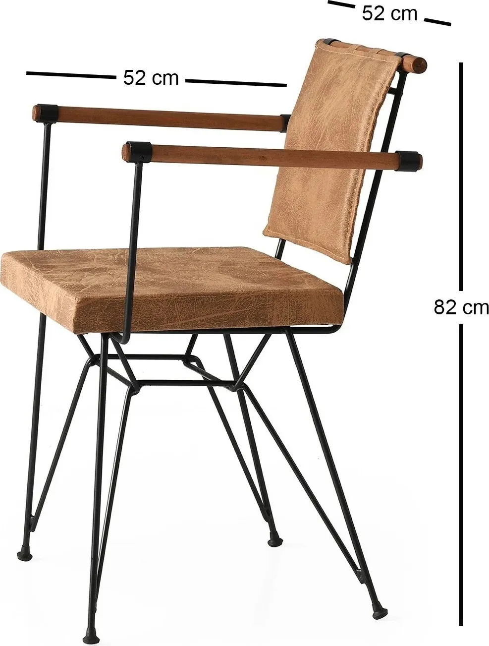 Set karrigesh (2 copë) Skye Decor, Penyez, kafe, 52x52x82cm - 3