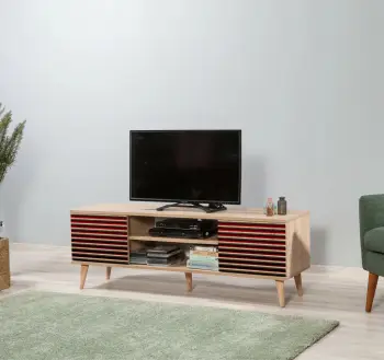 Komodë TV, ngjyrë lisi Sonoma, Skye Decor, Truva-221