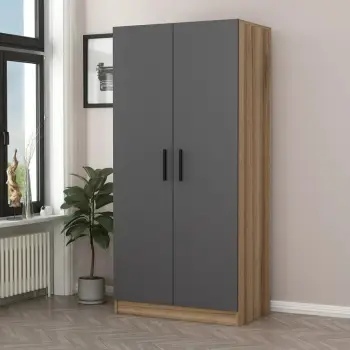 Dollap Skye Decor, ngjyrë antracit dhe lis, 210cm