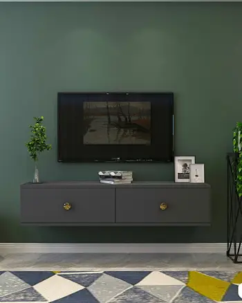 Komodë për TV, ngjyrë antracit dhe ari, Skye Decor Zuzu 120