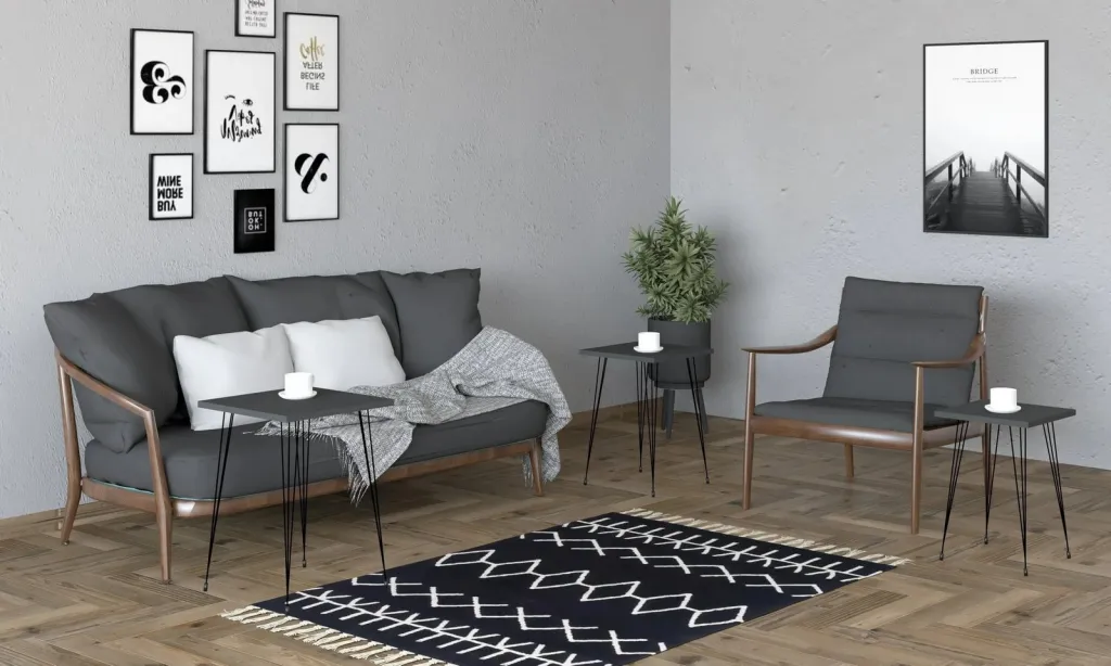 Set tavolinash të vendosshme (3 copë), Skye Decor, Mali, ngjyrë e zezë, antracit - 2