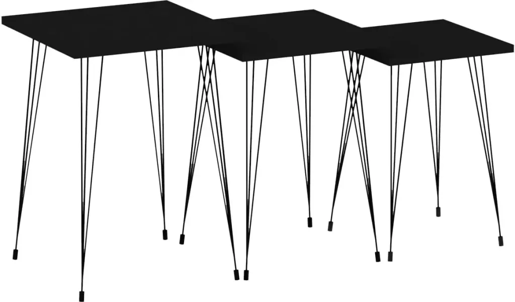 Set tavolinash të vendosshme (3 copë), Skye Decor, Mali, ngjyrë e zezë, antracit - 3