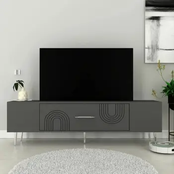 Komodë për TV, Skye Decor, Dekol2, antracit, argjend