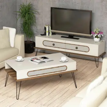 Set mobiljesh për dhomë dite Skye Decor, Ekol, krem