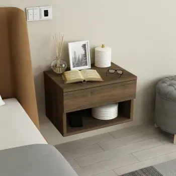 Komodinë nate Skye Decor, ngjyrë arre, Rıbes