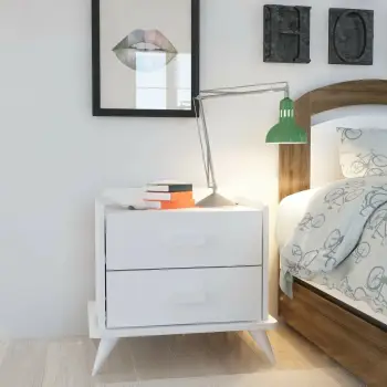 Komodinë moderne për dhomë gjumi, ngjyrë e bardhë, Skye Decor Andaz