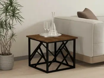 Tavolinë kafeje Skye Decor, ngjyrë arre, e zezë