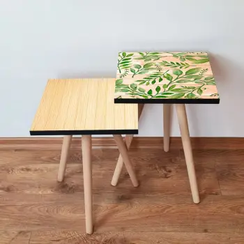 Set tavolina të ndërlidhura Skye Decor, 2 copë, krem