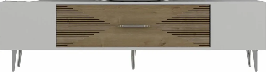 Komodë TV Skye Decor, Dekol1, e bardhë, lis safir, argjend - 5