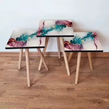 Set tavolinash të vendosshme (3 copë), Skye Decor, 3Shp230, rozë