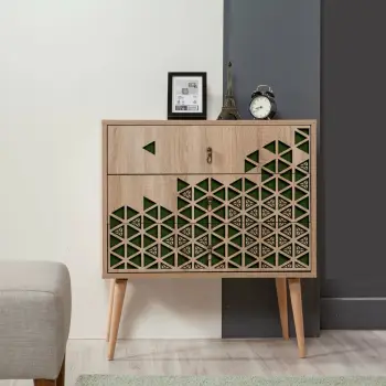 Komodë moderne Skye Decor, ngjyrë lisi Sonoma, Trio - 121