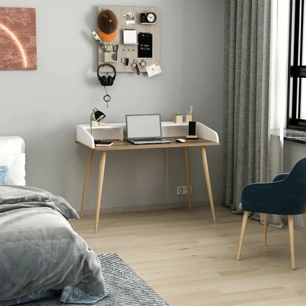 Tavolinë pune për studime, ngjyrë dore dhe e bardhë, Skye Decor - 5