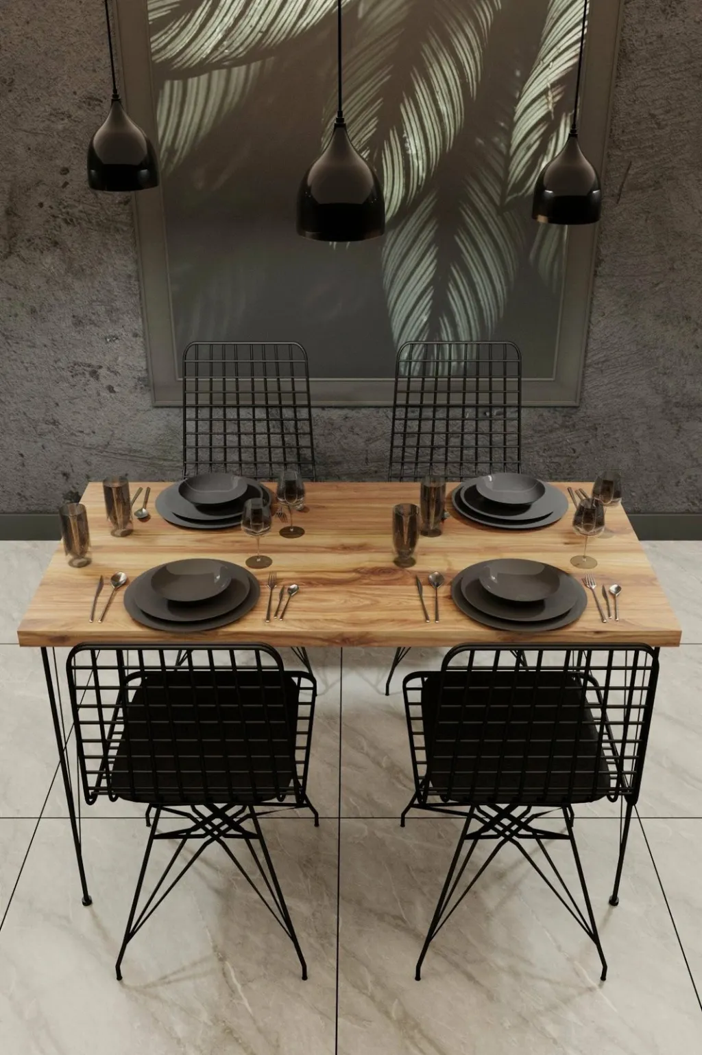 Set karrigash (4 copë), Skye Decor, Tel 4, ngjyrë e zezë - 3