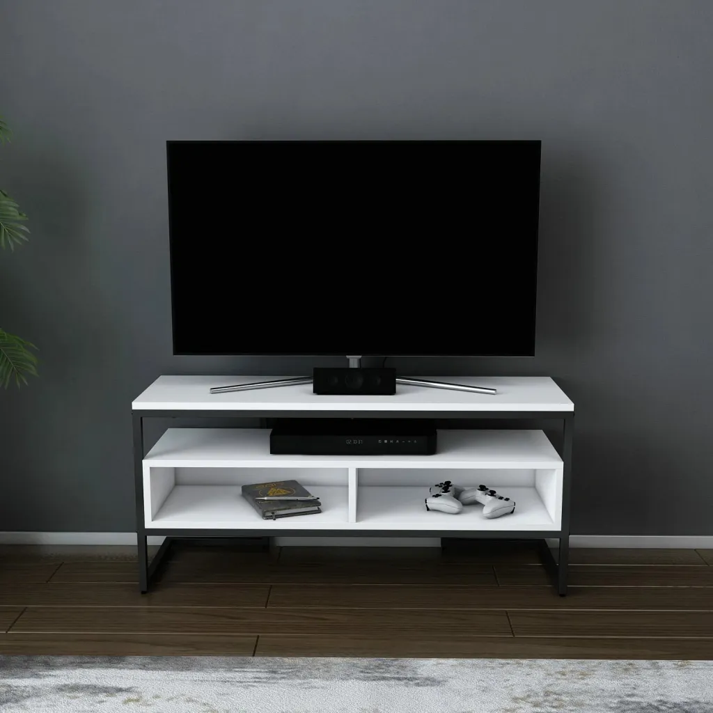 Komodë TV Skye Decor, Merrion, e zezë, e bardhë - 1