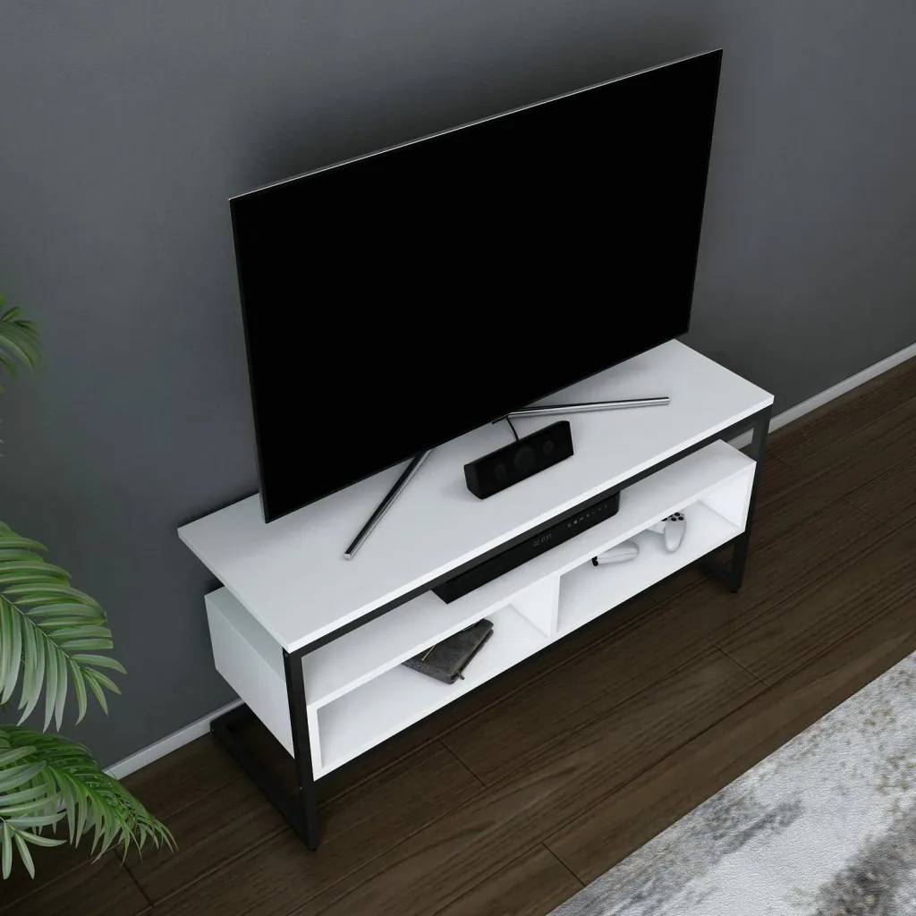 Komodë TV Skye Decor, Merrion, e zezë, e bardhë - 2