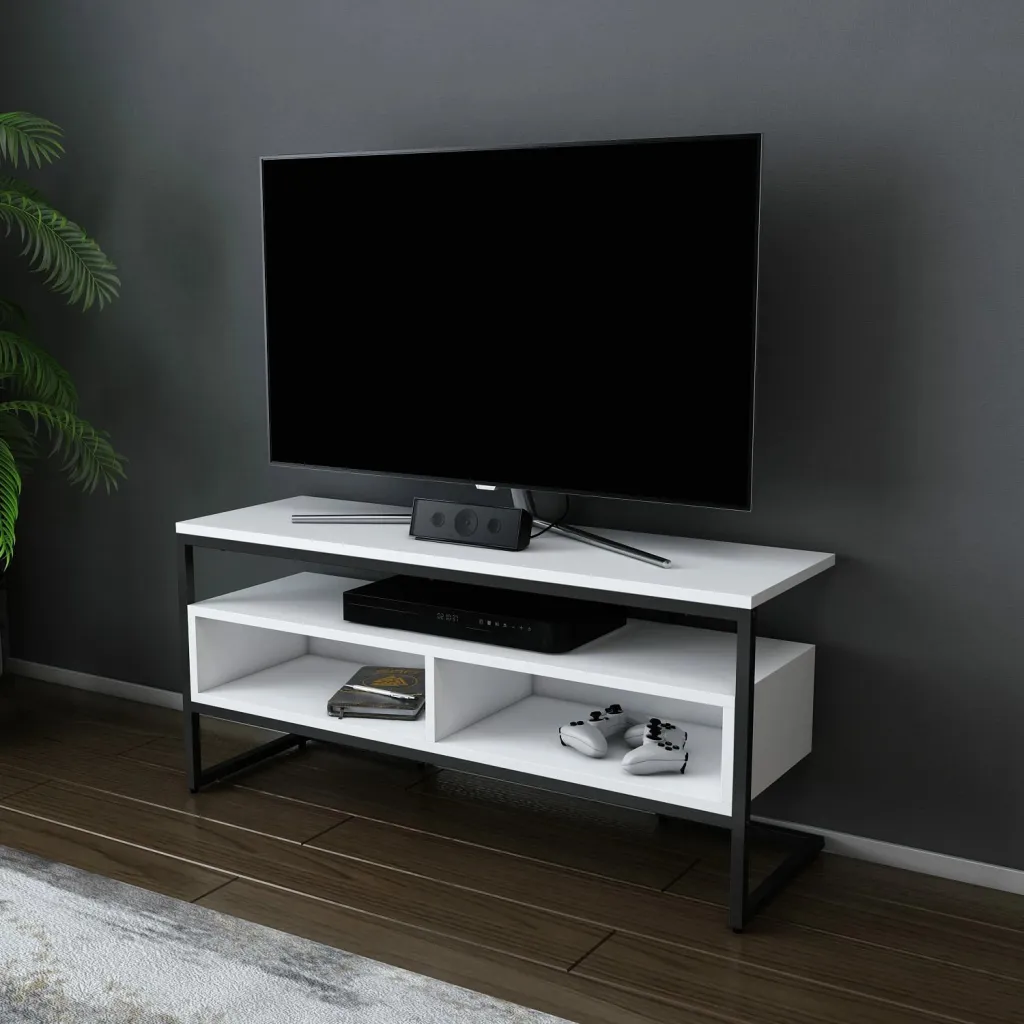 Komodë TV Skye Decor, Merrion, e zezë, e bardhë - 3