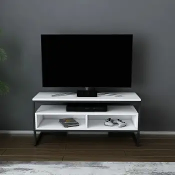 Komodë TV Skye Decor, Merrion, e zezë, e bardhë